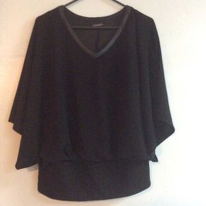 Black V neck dress shirt